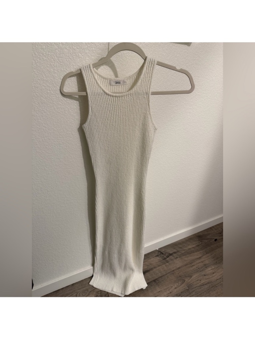 TALULAH Ribbed Sleeveless Midi Dress - Cream